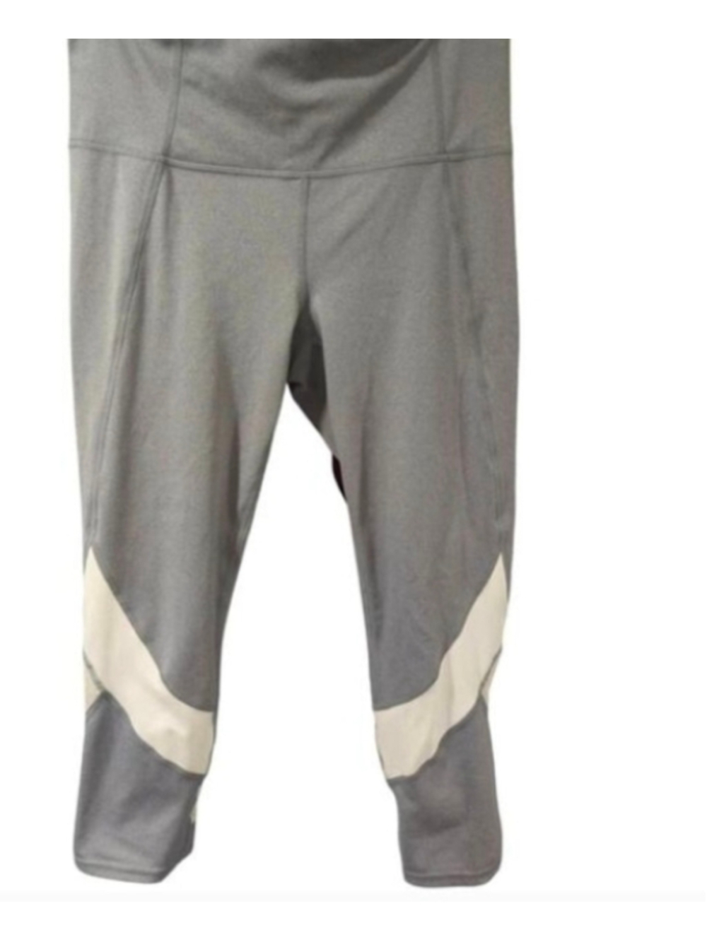 Athleta Salutation Capri Leggings Size M Gray White Mesh Workout Casual Yoga